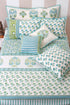 20s Cotton Bed Cover in Floral Block Print