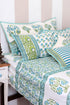 20s Cotton Bed Cover in Floral Block Print