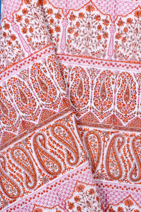 20s Cotton KING SIZE Bed Cover In Assorted Block Print