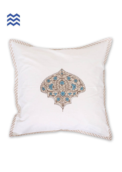 20s Cotton Cushion Cover In Graphic Block Print