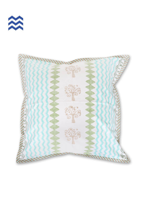 20s Cotton Cushion Cover In Graphic Block Print