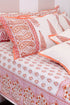 20s Cotton Lumbar Cushion Cover in Floral Block Print