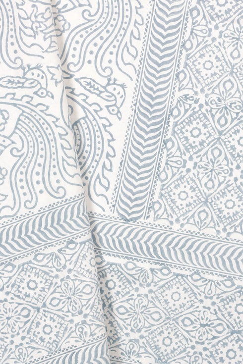 20s Cotton Bed Cover In Graphic Block Print