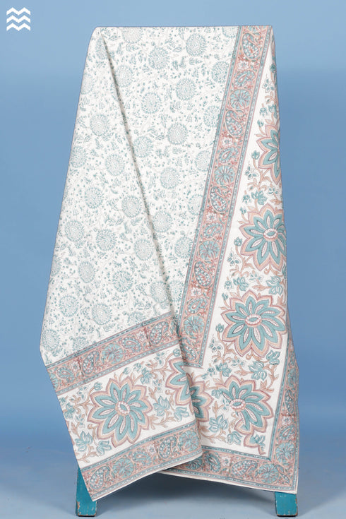 20s Cotton Bed Cover in Block Print