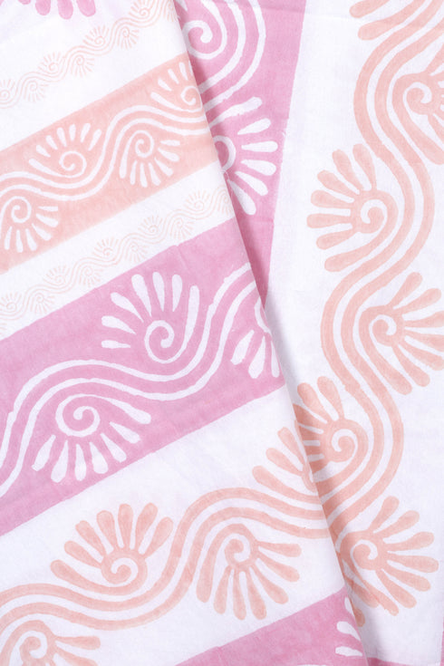 20s Cotton KING SIZE Bed Cover In Graphic Block Print