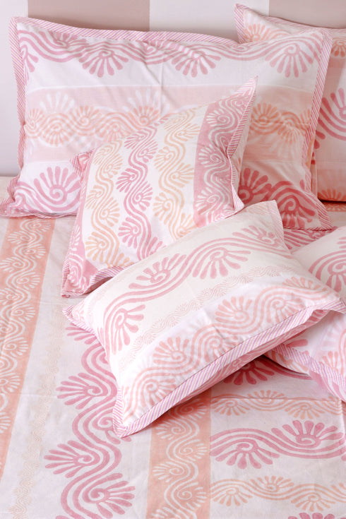 20s Cotton KING SIZE Bed Cover In Graphic Block Print