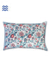 40s Cotton Pillow Cover In Pink & Indigo Floral Jaal Print