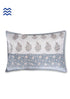 40s Cotton Pillow Cover in Floral Block Print