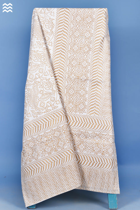 20s Cotton KING SIZE Bed Cover In Graphic Block Print