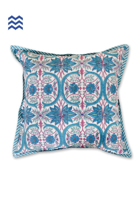 20s Cotton Cushion Cover In Assorted Block Print