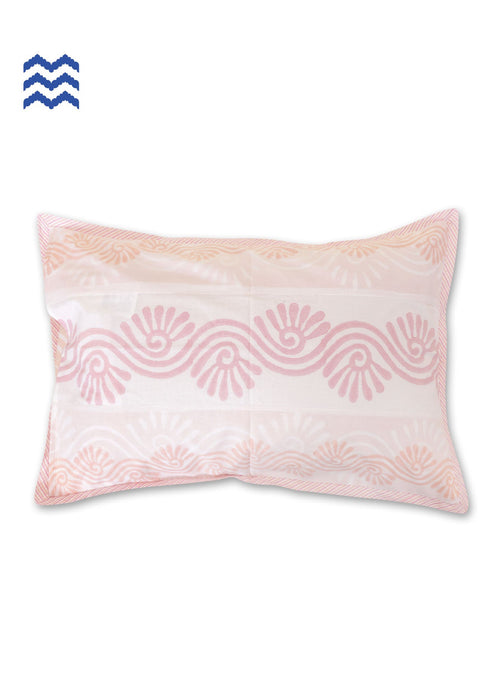 40s Cotton Pillow Cover In Graphic Block Print