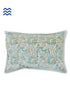 40s Cotton Pillow Cover in Floral Block Print