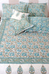 40s Cotton Pillow Cover in Floral Block Print