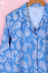 Cambric Cotton Long Pajama Set In Floral Block Print