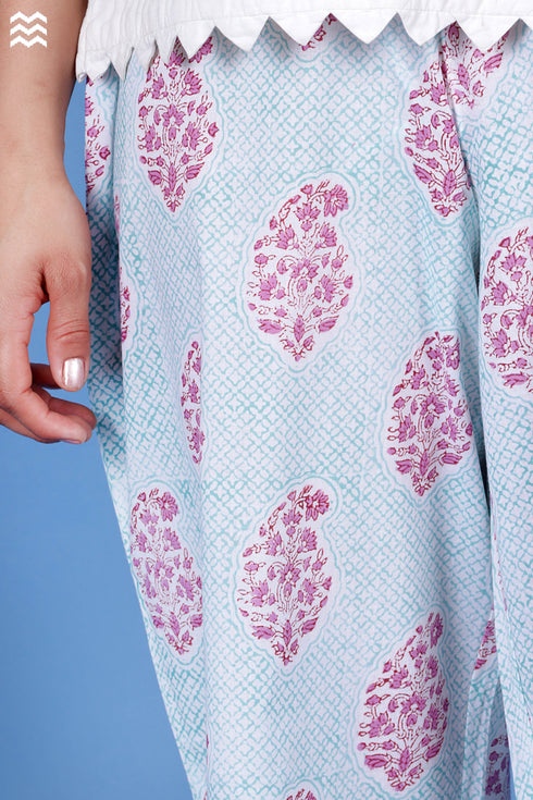 Cambric Cotton Ralph Pant In Paisley Block Print