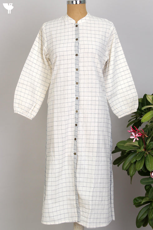 Khaadi Check Weave in Full Length Kurta