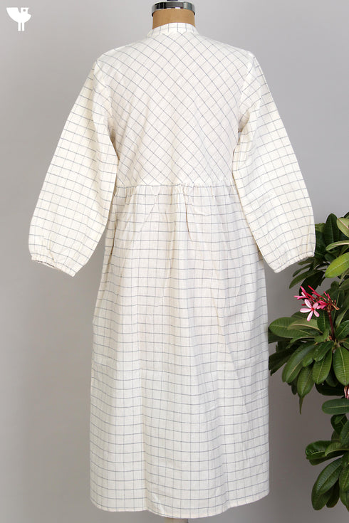 Khaadi Check Weave in Full Length Kurta