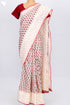 Kota Doria Saree In Floral Block Printwith Chikankari Embroidery
