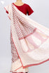 Kota Doria Saree In Floral Block Printwith Chikankari Embroidery