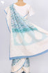 Kota Doria Saree In Floral Block Printwith Chikankari Embroidery