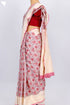 Kota Doria Saree In Floral Block Printwith Chikankari Embroidery
