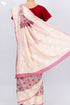 Kota Doria Saree In Floral Block Printwith Chikankari Embroidery