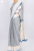 Kota Doria Saree In Floral Block Printwith Chikankari Embroidery