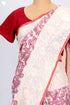 Kota Doria Saree In Paisley Block Print with Chikankari Embroidery