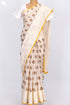 Kota Doria Saree In Floral Block Print with Chikankari Embroidery