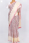 Kota Doria Saree In Block Print with Chikankari Embroidery
