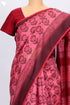 Maheshwari Saree In Floral Block Print.