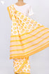 Mulmul Cotton Saree In Floral Block Print