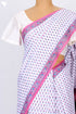 Mulmul Cotton Saree In Floral Block Print