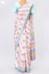 Chanderi Silk Saree In Floral Block Print.