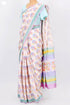 Chanderi Silk Saree In Floral Block Print.