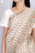Kota Doria Saree In Floral Block Print