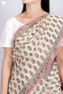 Kota Doria Saree In Floral Block Print