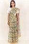 Kota Doria Saree In Floral Block Print