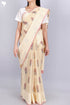 Kota Doria Saree In Floral Block Printwith Chikankari Embroidery