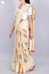 Kota Doria Saree In Floral Block Printwith Chikankari Embroidery