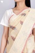 Kota Doria Saree In Floral Block Printwith Chikankari Embroidery