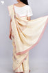 Kota Doria Saree In Floral Block Printwith Chikankari Embroidery