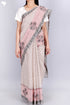 Kota Doria Saree In Floral Block Printwith Chikankari Embroidery