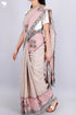 Kota Doria Saree In Floral Block Printwith Chikankari Embroidery