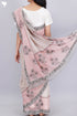 Kota Doria Saree In Floral Block Printwith Chikankari Embroidery