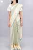 Kota Doria Saree In Floral Block Print with Chikankari Embroidery