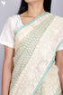 Kota Doria Saree In Floral Block Print with Chikankari Embroidery