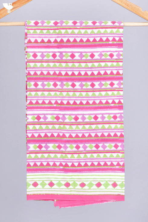 Mulmul Cotton Saree In Block Print