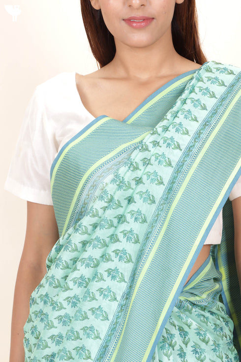 Maheshwari Saree In Block Print