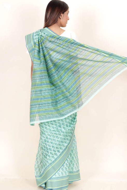 Maheshwari Saree In Block Print